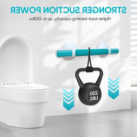 Veilige Handgreep voor Senioren, Suction Cup Beugel voor Badkamer, Douche en Toilet zonder Boren, Ideaal voor Extra Steun en Stabiliteit — afbeelding 4