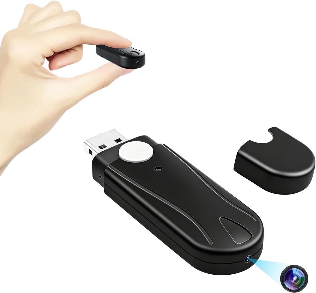 SnelShoppen - Mini-bodycam Draagbare Camera HD 1080p USB-stick Microcamera Loopopname 128GB Voor Binnen en Buiten Vergaderingen, Beveiliging, Avontuur