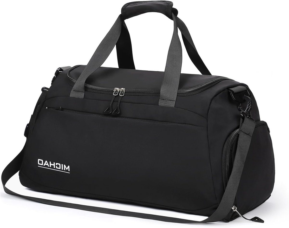 SnelShoppen - Travel Bag Vrouwen Sporttas Groot 48x23x27 cm, Sporttas met Schoencompartiment en Nat Compartment, Waterdichte Duffle Bag voor Sport en