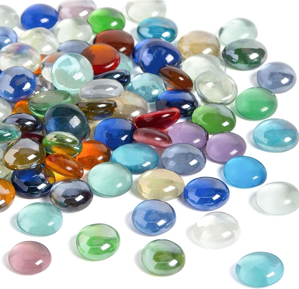 SnelShoppen - HAKACC Glass Nuggets - Kleurige 900 g Decoratieve Glasstenen, Mozaïek Rhinestones voor Creatief Knutselen en Decoratie, 15-20 mm, Ideaal