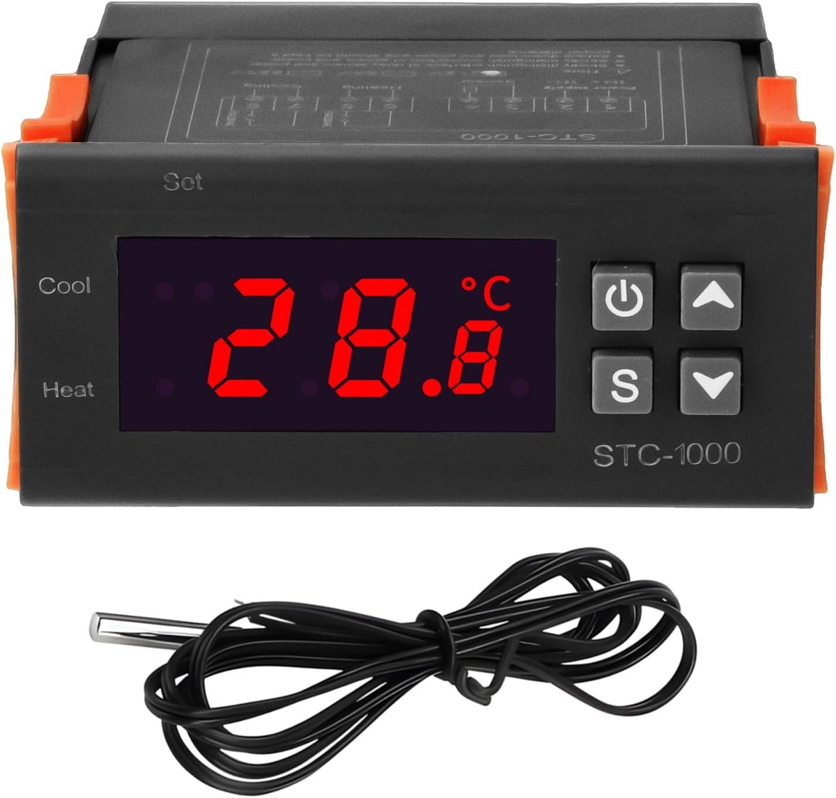 SnelShoppen - Digitale Temperatuur Controller STC-1000 Thermostaat met 2 Relay Uitgangen, NTC 10K Probe voor Verwarming en Koeling, AC 110-220V, 10A,