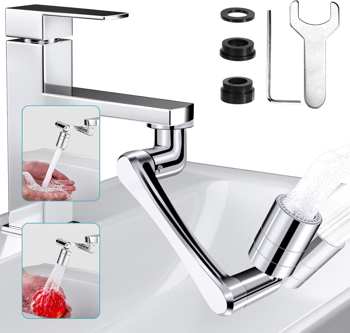 SnelShoppen - 1440° Rotating Water Tap Aerator - Multifunctionele Tapverlenging met Spray