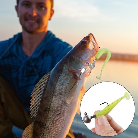 Jigkoppen Set van 50 Stuks met Ronde Haken, Ideaal voor Zacht Aas, Snoek en Zander Vissen (1g, 2g, 3g, 5g, 7g, 10g) — afbeelding 2