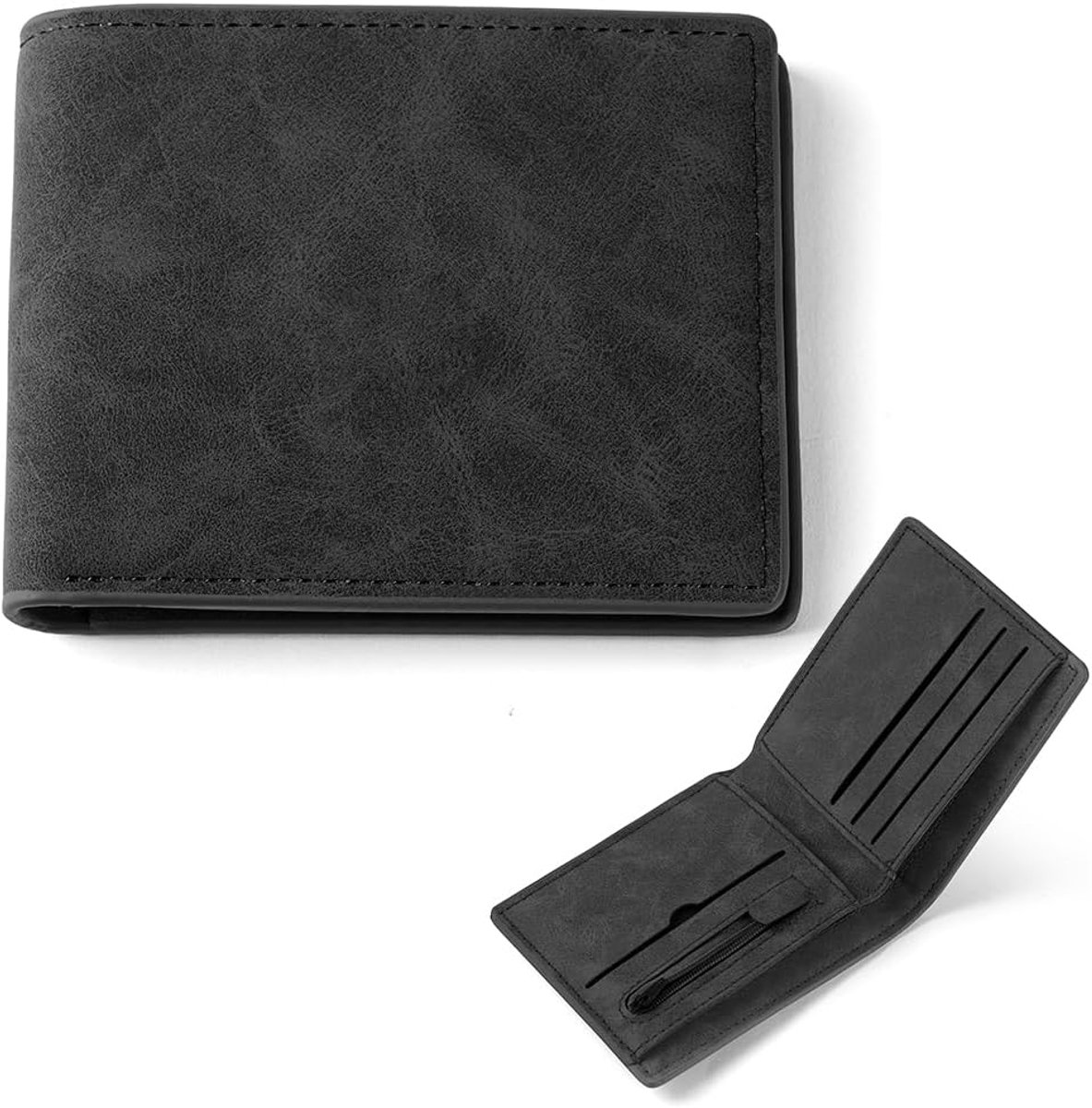 SnelShoppen - Slimme Kaart Houder Wallet voor Mannen en Vrouwen - PU Leer Creditcardhouder Zwart - Ideaal voor Werk, Zaken en Reizen, Compact en Duurz