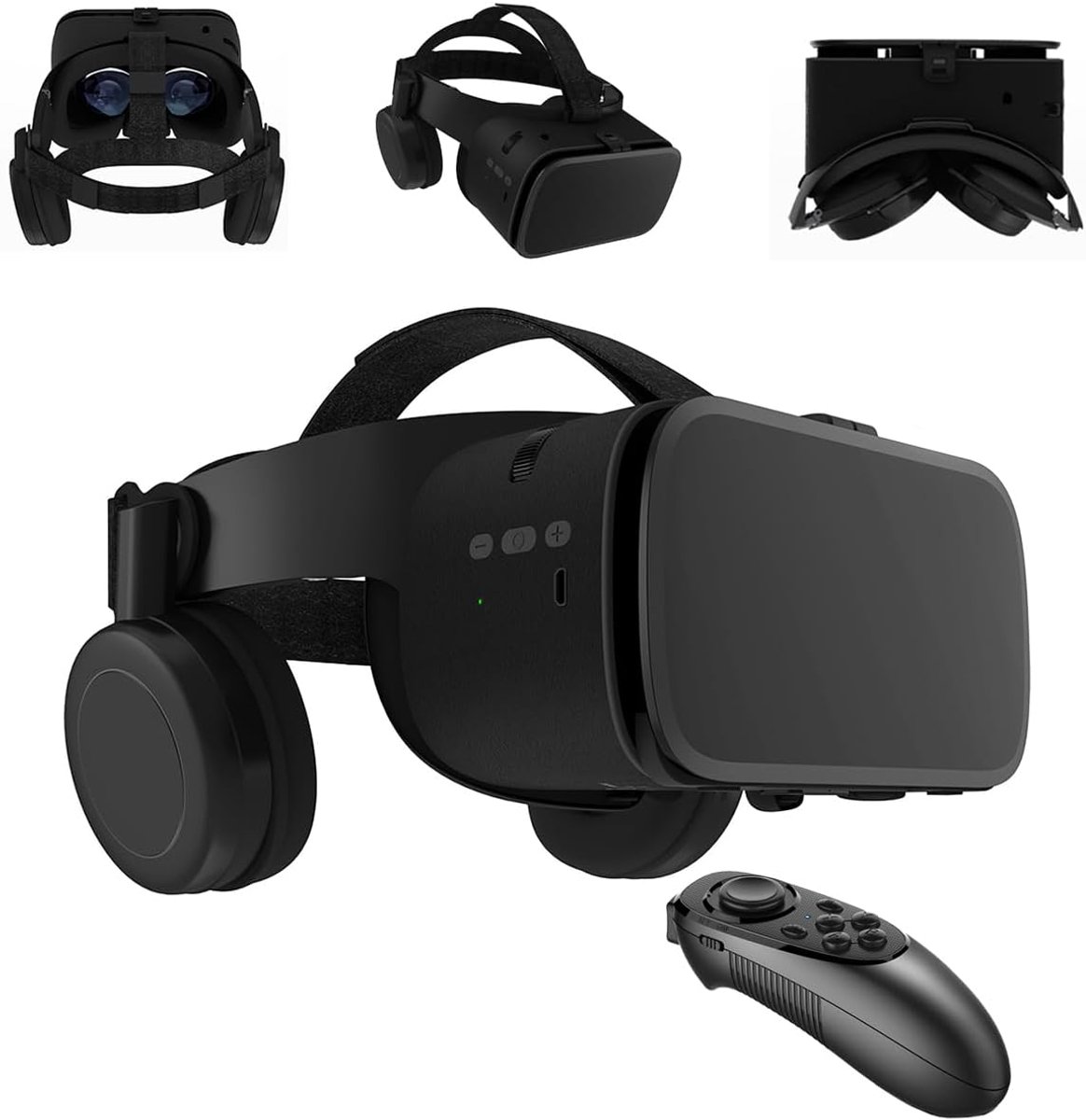 SnelShoppen - LONGLU VR Headset voor Telefoon, Mobiele VR 3D Video Bril met Afstandsbediening, Compatibel met iPhone Android Mobiele Telefoons - Zwart