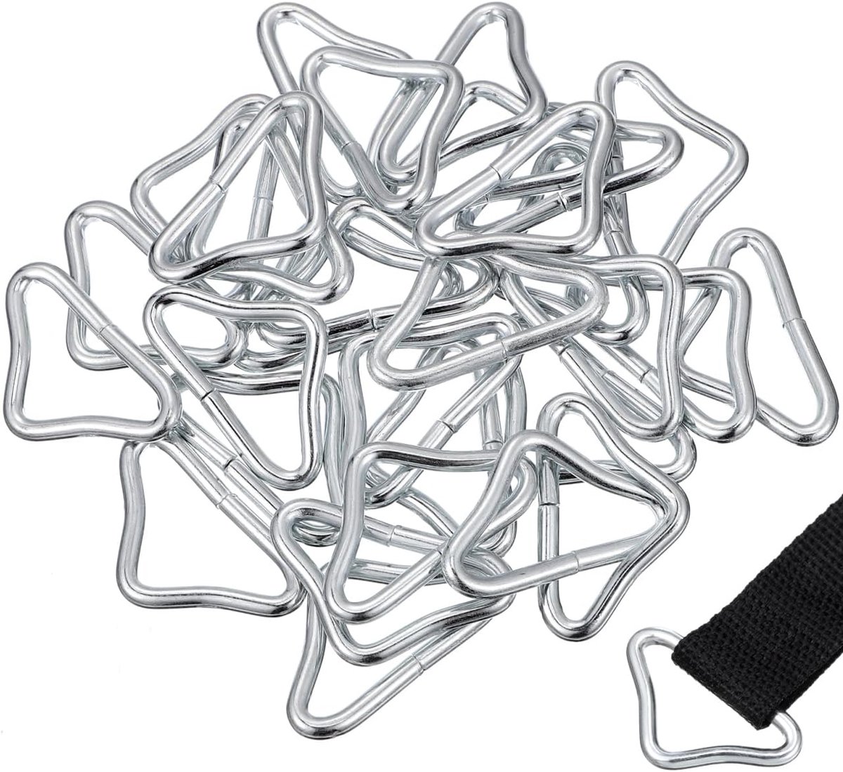 SnelShoppen - 30 Pcs Trampoline Onderdelen - Galvanized Triangle Metal V-Rings - Jumping Mat Bevestigingsringen voor Tuin Trampoline Reparatie - Sterk