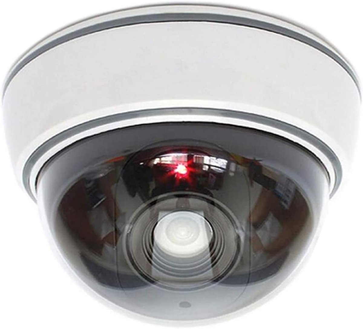 SnelShoppen - Dummy Camera Beveiligingscamera met Lens en Rode LED Licht - Realistische Fake Camera voor Binnen en Buiten - Waterproof - 9.5cm x 6.8cm
