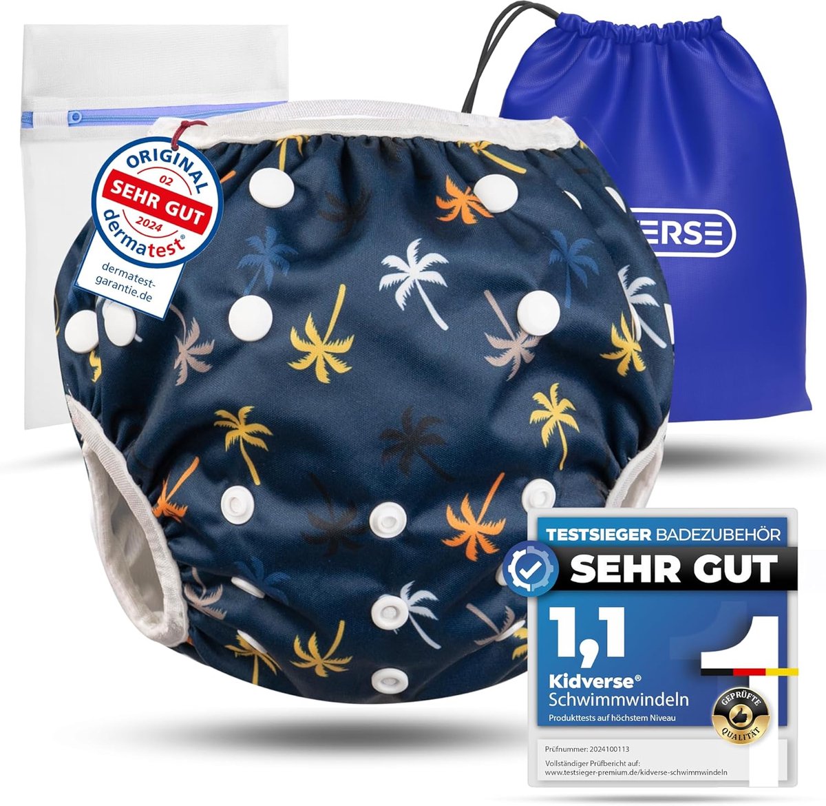 SnelShoppen - Herbruikbare zwemluiers voor baby's 0-3 jaar - Huidvriendelijk, hoog absorberend, met opbergzak en wasnet - Zwemluiers voor kinderen, id