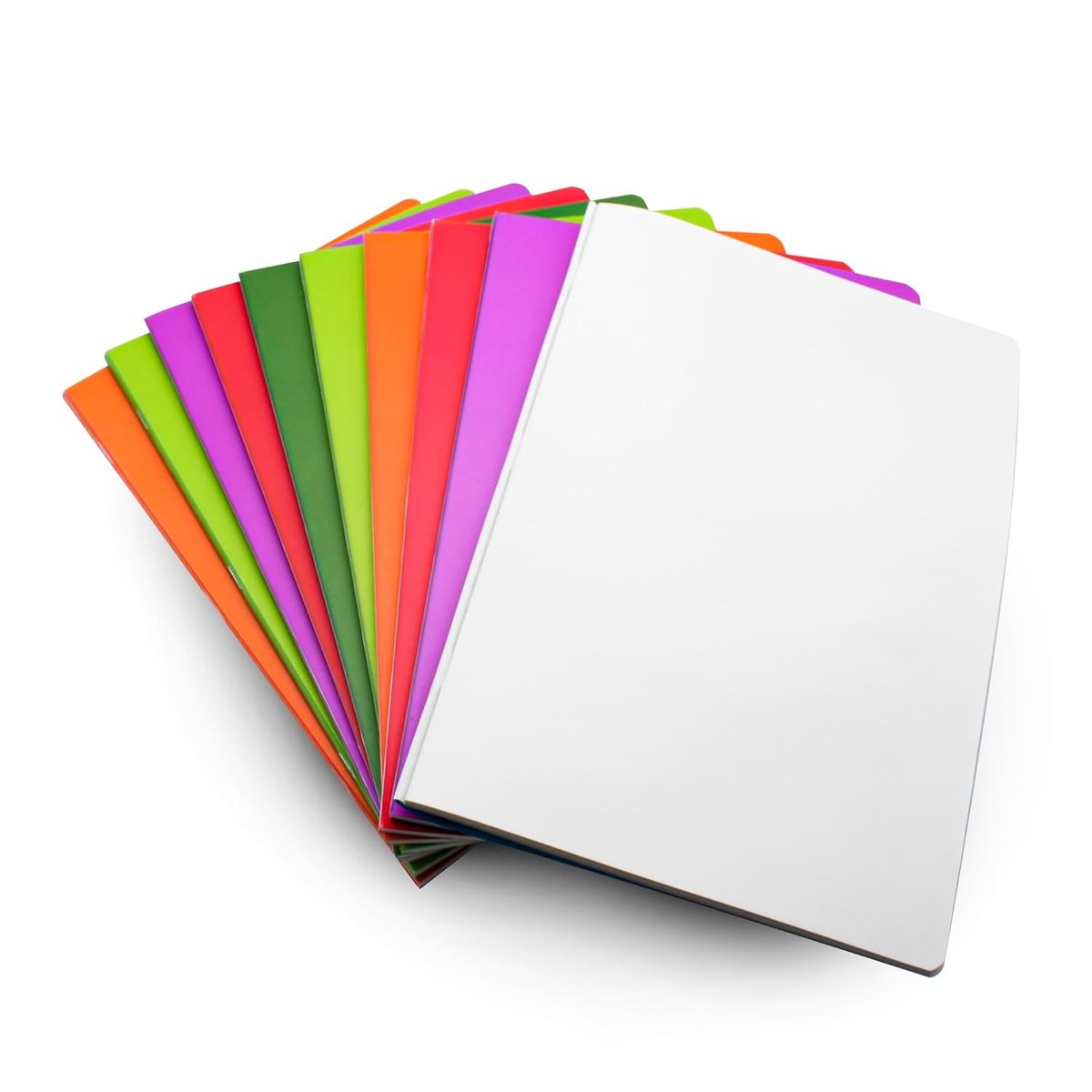 SnelShoppen - A4 Notitieboekjes - 10 Stuks - 48 Vellen - Glad Wit - 70g - Plastic Kaft - 210x297mm - Gemengde Kleuren - Ideaal voor School en Kantoor
