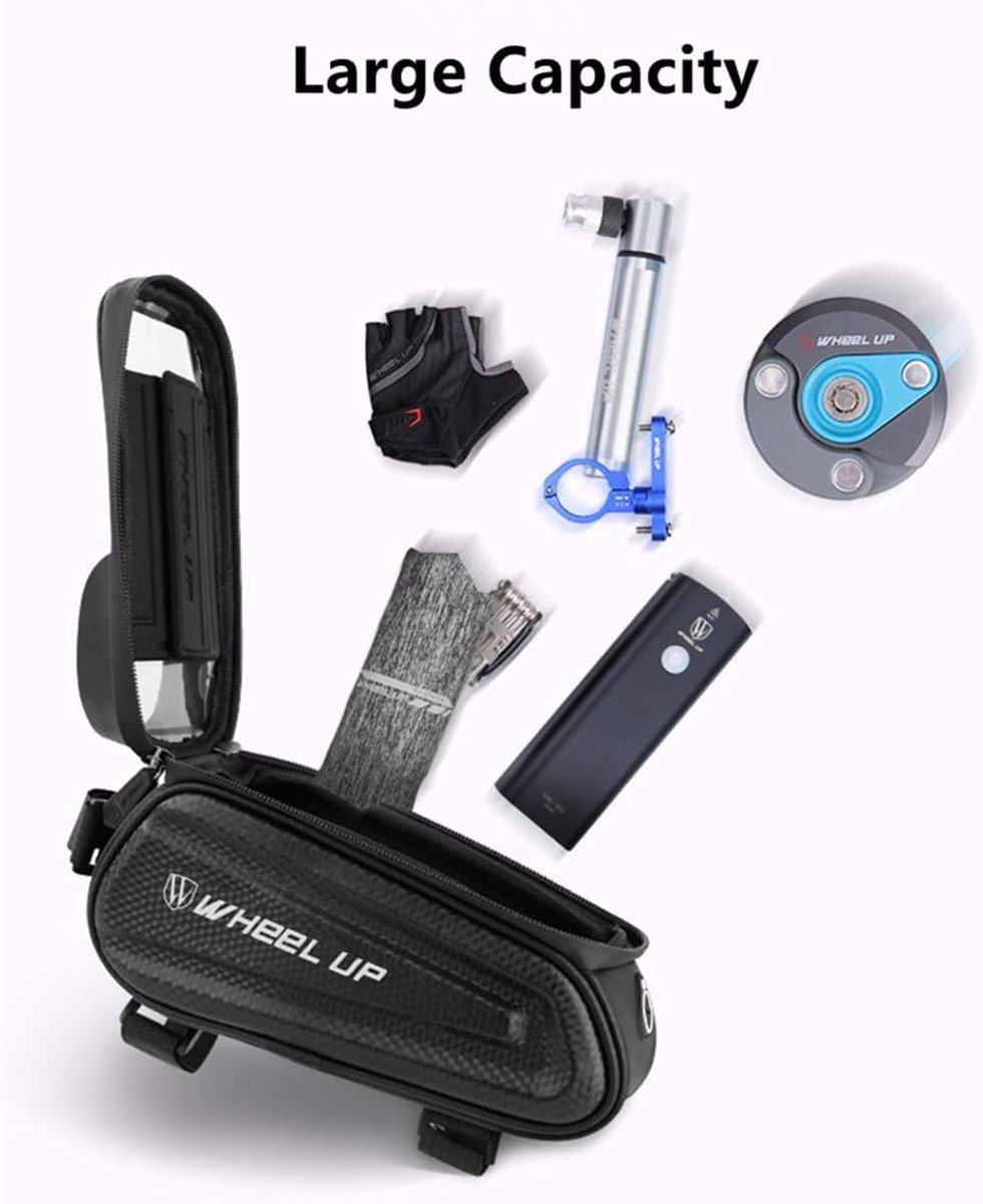 SnelShoppen - Fietstas Fietsframe Tas Waterdicht Telefoonhouder Grote Capaciteit Reflecterend Ontwerp met Zonnescherm TPU Touchscreen voor Smartphones