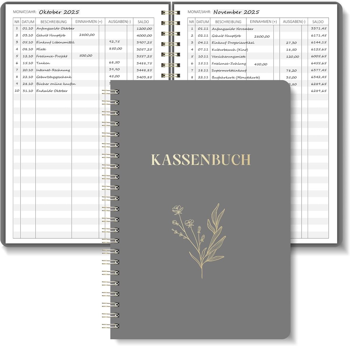 SnelShoppen - Spiral Book A5 Grey - Notitieboek met Spiraalbinding - 100 Vel - Ideaal voor School, Werk, Creatief Schrijven, en Notities