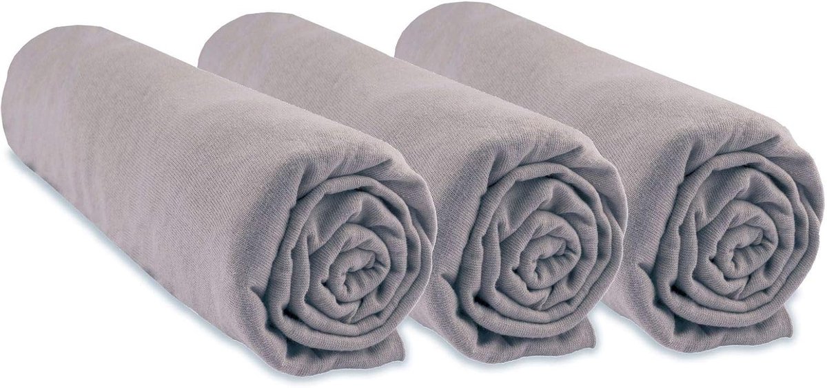 SnelShoppen - Set van 3 Fitted Sheets 70 x 160 cm Babybed - 100% Biokatoen Hazelnut - Rekbaar, Ademend, Gezond Slapen - GOTS Oeko-Tex Gecertificeerd