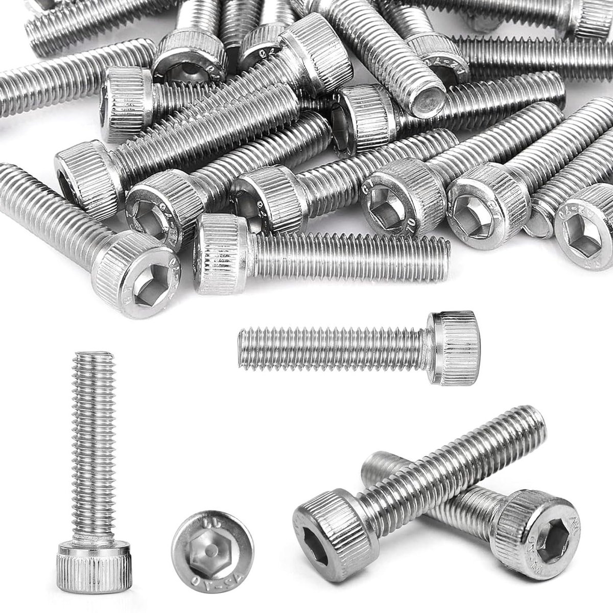 40 stuks RVS M5 x 25 mm cilinderschroeven met zeshoekige kop