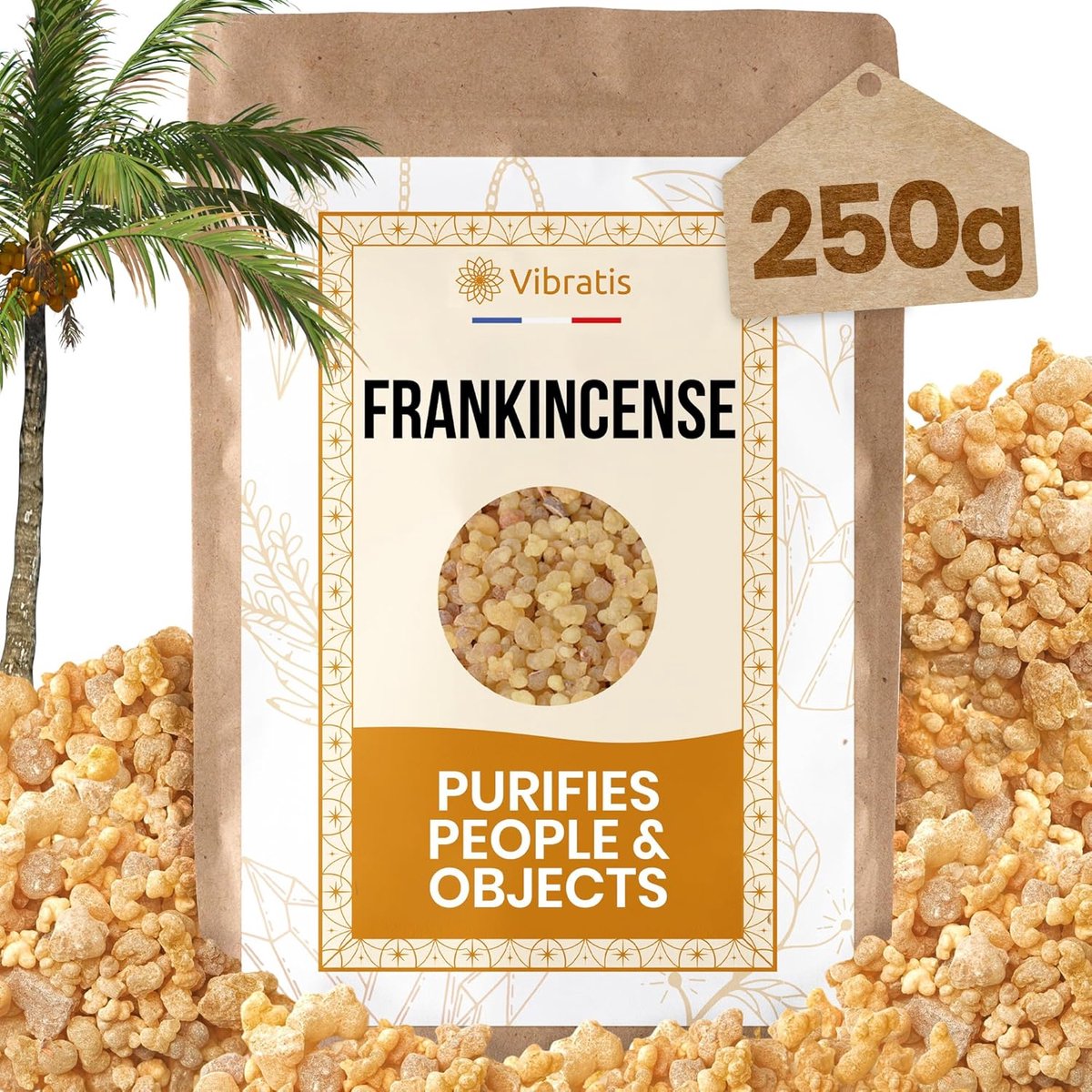 SnelShoppen - Oliban Wierook Granules 250g - 100% Natuurlijk Boswellia Carterrii - Premium Kwaliteit - Sterke Spirituele Virtues - Reinigende Wierook