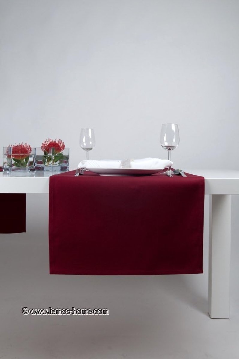SnelShoppen - High-quality katoenen tafelloper tafellaken wijnrood, makkelijk te onderhouden, snel drogend, ideaal voor feest, bruiloft, restaurant, k