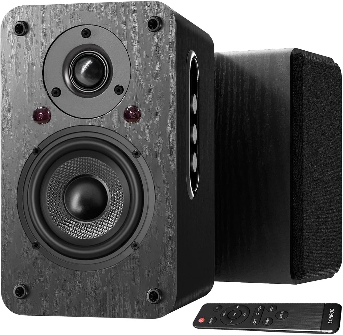 SnelShoppen - Boekenplank Luidsprekers 100W met HDMI ARC, Optisch, Coaxiaal, Bluetooth, AUX, USB en Afstandsbediening - Zwart