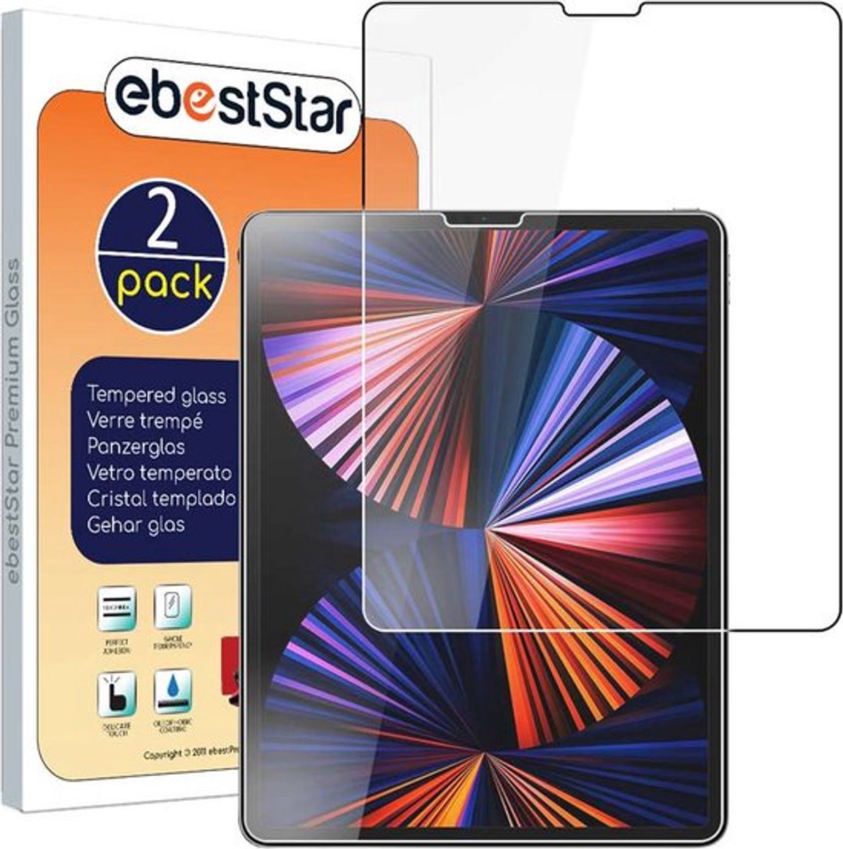 ebestStar - {2 Stuks} Gehard glas geschikt voor iPad Pro 12.9 M1 2021, 2020 Apple, Screen Protector Cover, Schermbeschermer Tempered Glass