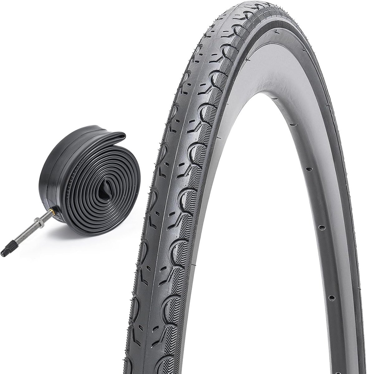 SnelShoppen - 700x28C Vouwbare Fietsband 28x1.10 28-622 met Binnenband FV60mm Presta Ventiel, Geschikt voor 700x25C 700x30C Weg- en Stadsfietsen (1-PC