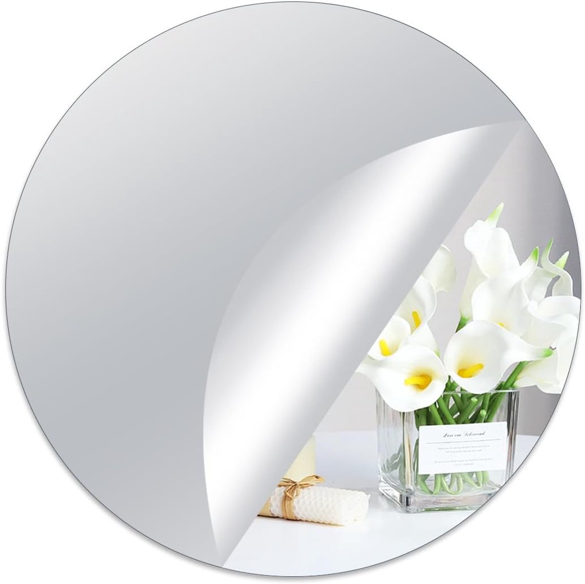SnelShoppen - Set van 4 Zelfklevende Ronde Spiegels 30 x 30 cm - Acryl Spiegel voor Badkamer, Woonkamer, Slaapkamer, Kasten - 2 mm Dikte, Veilig en Du