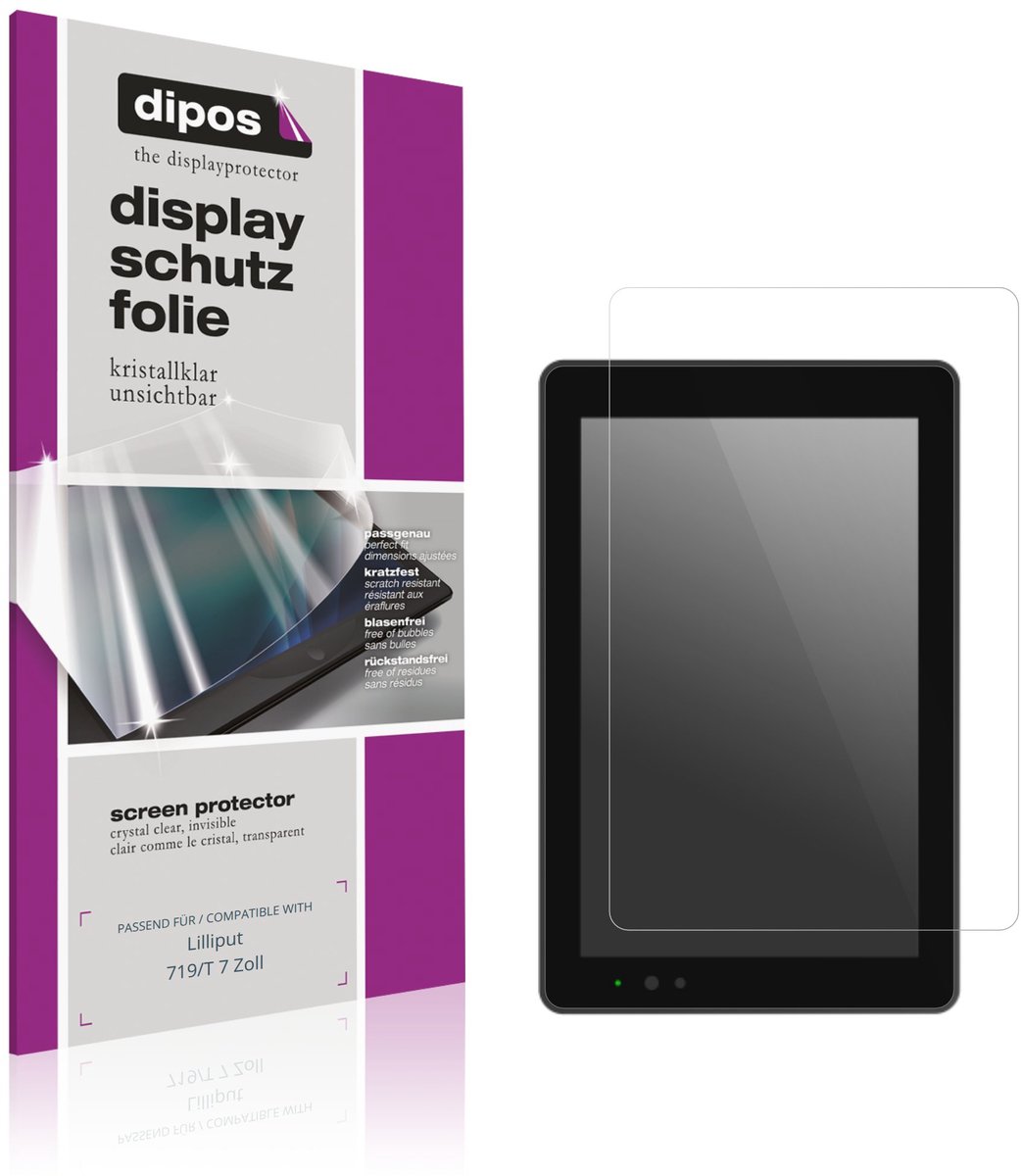dipos – 2x Beschermfolie geschikt voor Lilliput 719/T 7 Zoll | Krasbestendige & heldere Screenprotector Ultra-Thin