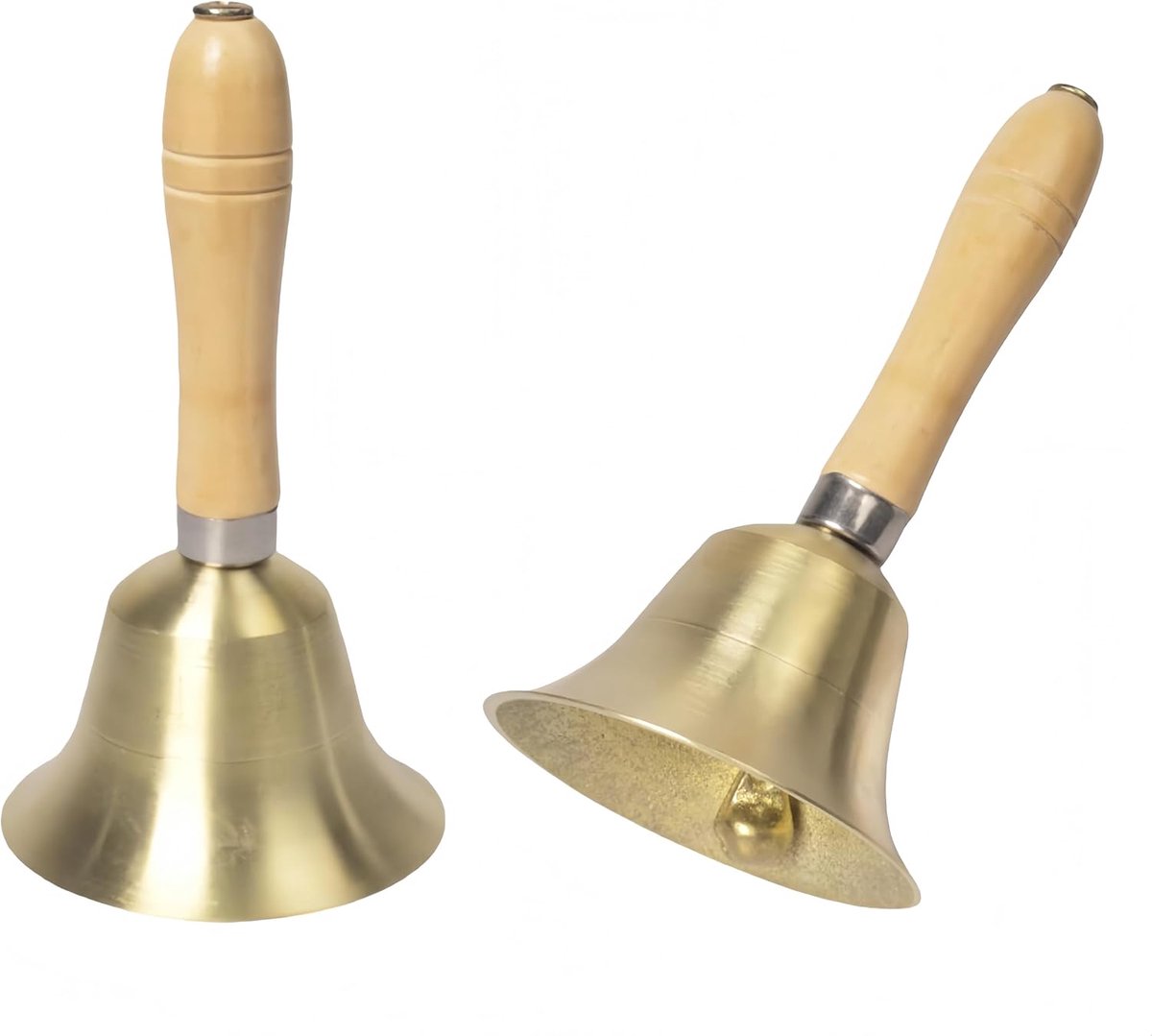 SnelShoppen - Super Luide Handbel van Messing met Houten Handvat - Perfect voor Feesten, Klaskamers en Ontvangst - Duurzaam en Stijlvol - Ideaal als K