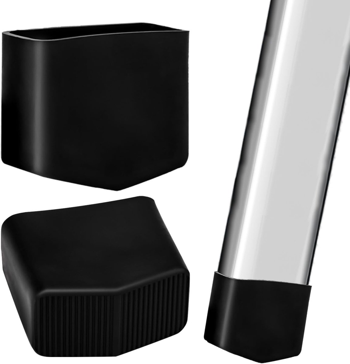 SnelShoppen - Rubber voetdoppen voor ladders 40x20mm - Stevige laddervoetbescherming - 2 stuks - Duurzaam rubber - Voor steigers en trappen