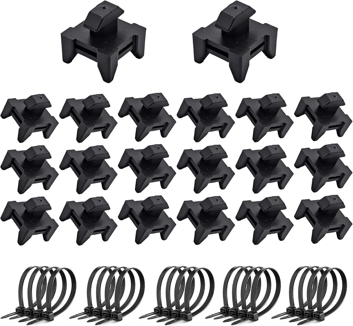 SnelShoppen - Kabelhouder, Groefklemmen, Draadklemmen, Aluminium Profiel 40x40, Kabelclips voor 3D-printer, Werkplaats en Huishouden, 20 Klemmen + 20