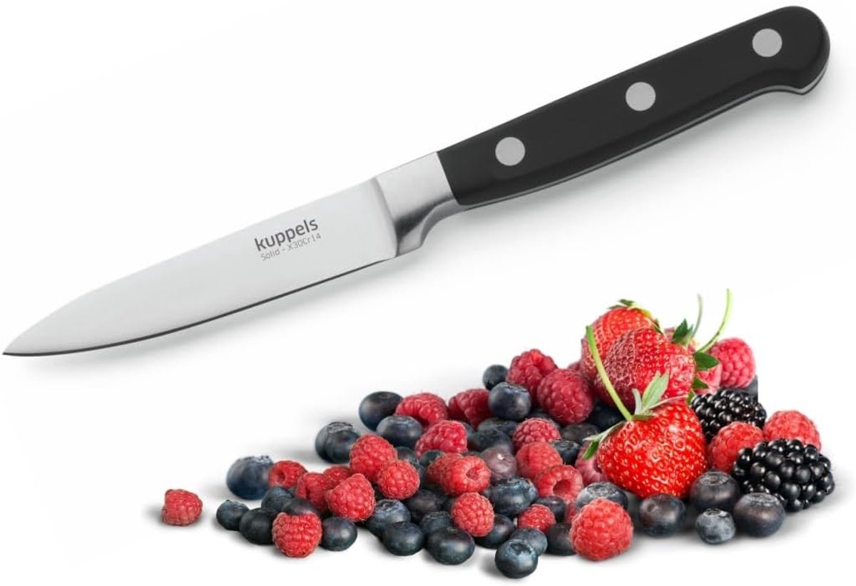 SnelShoppen - Kuppels SOLID Spick Knife - Extra Sharp Universeel Keukenmes met Roestvrijstalen, Gepolijste en Vaatwasserbestendige Blade, All-purpose