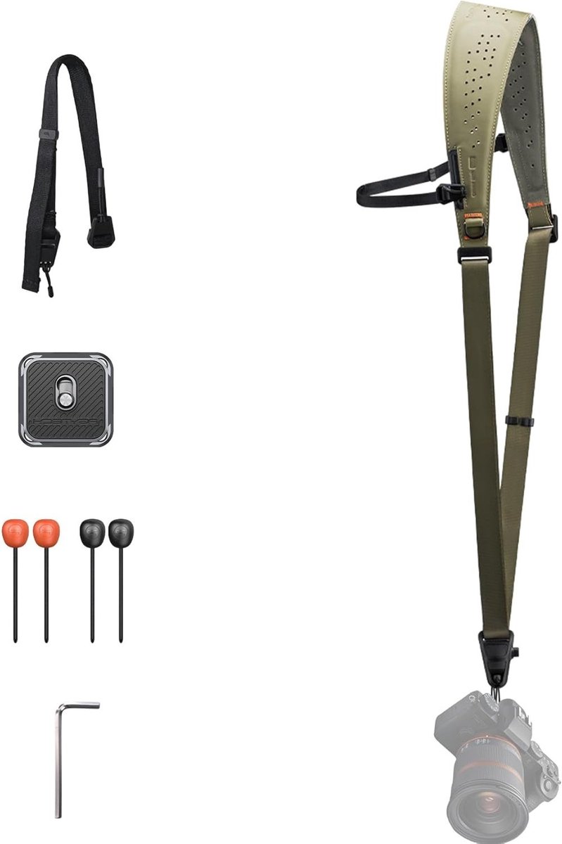 Professionele Camera Schouderriem met Snelle Ontkoppeling, Stevige Armpit Strap en Ergonomische Lederen Schouderkussen voor DSLR en SLR Camera's