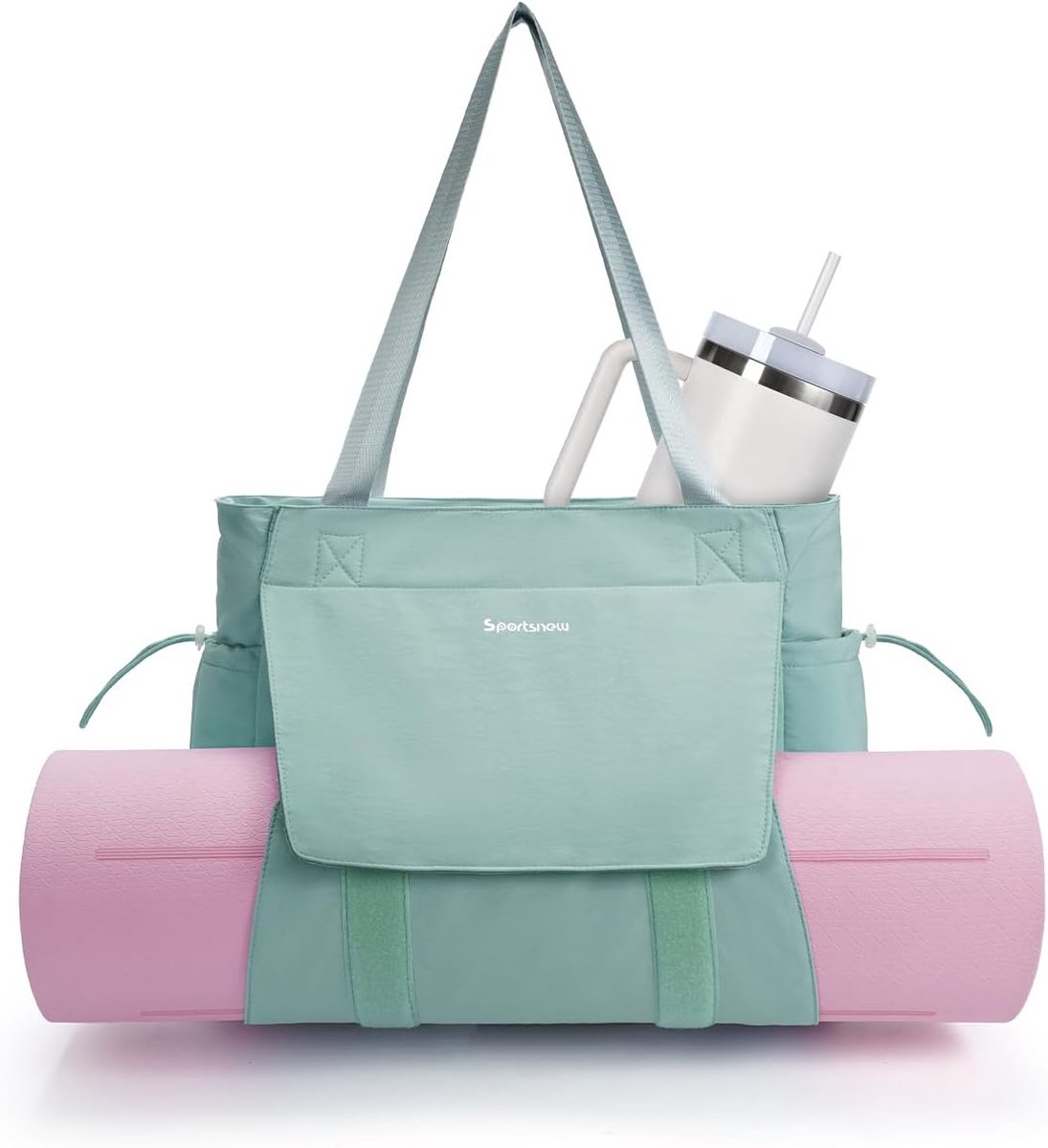 SnelShoppen - Yoga Mat Bag Large Tote voor Dames en Heren - Lichtgewicht Yoga Tas met Waterproof Wet Bag - Ideaal voor Sport, Fitness en Gym