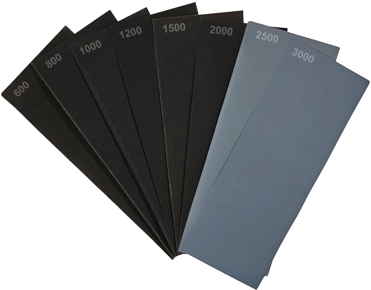 SnelShoppen - Sandpaper Set 16 Stuks - Nat en Droog Schuurpapier - 600/800/1000/1200/1500/2000/2500/3000 Korrel - Fijn Schuurpapier voor Auto, Metaal,