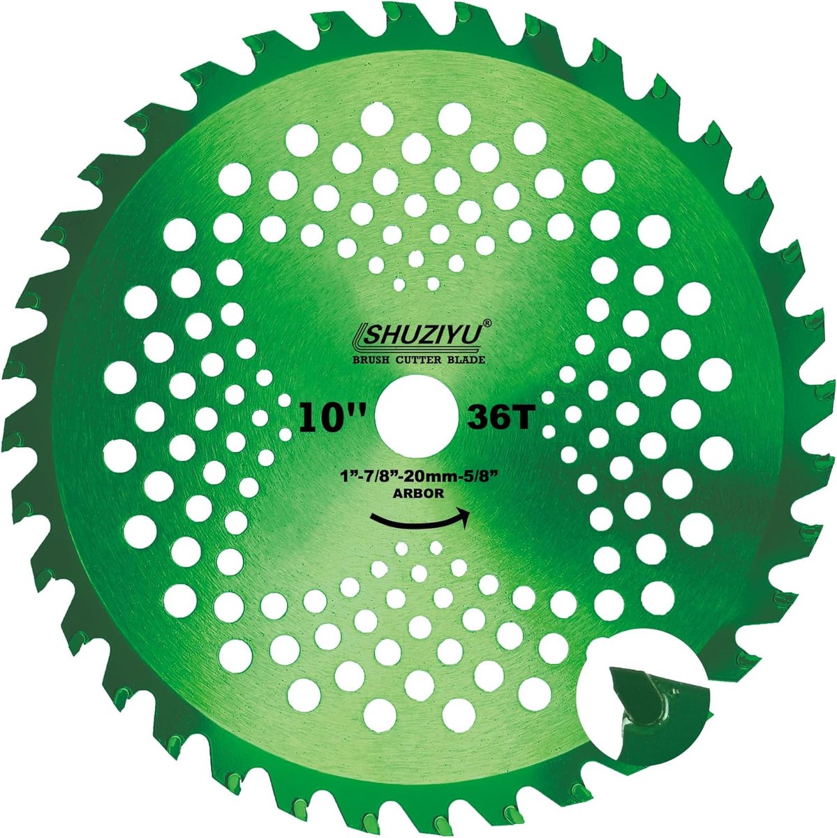 SnelShoppen - 254mm 36T Carbide Punt Borstelmaaier Mes - Universele Arbor 25.4mm met 565-20-15.9mm Adapter voor Tuin en Landschapswerkzaamheden