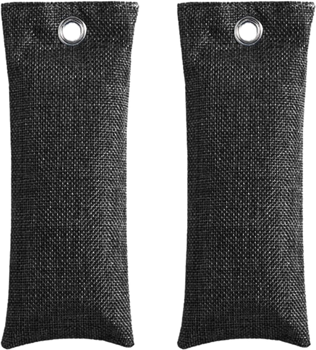 SnelShoppen - Bamboe Houtskoolzakjes, 2x50g Natuurlijke Geurverdrijver en Luchtreiniger voor Schoenen, Kledingkast en Lades - Zwart