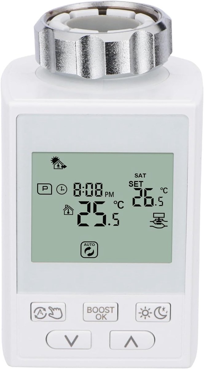 SnelShoppen - Smart Home Radiator Ventiel WG359, 2.4GHz WiFi Tuya APP, Programmeerbare Thermostaat voor Multi-Kamer Temperatuurregeling, Alexa & Googl
