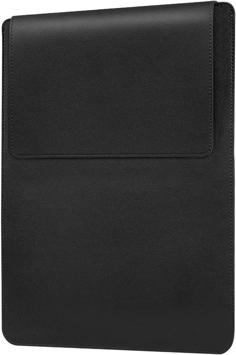 SnelShoppen - Laptophoes met Standaardfunctie voor 15-16 Inch Laptops, Waterdicht PU-leer, Slank en Veelzijdig, Ideaal voor Kantoor en Zakenreizen