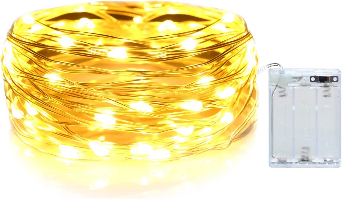 SnelShoppen - 30 x LED Fairy Lights, 3 Meter Micro LED met Timer (6 Uur Aan, 18 Uur Uit), Batterij Aangedreven voor Kamers, Terras, Halloween, Kerst,