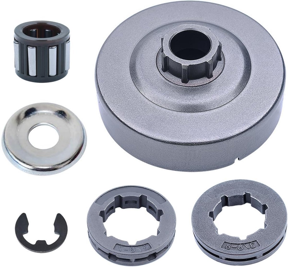Chain Clutch Sprocket Drum Edge Washer en Lager Kit voor Stihl MS290, MS390, MS310 en MS039 Kettingzaag Onderdelen met E-Clip - Hoogwaardige vervangingen voor optimale prestaties