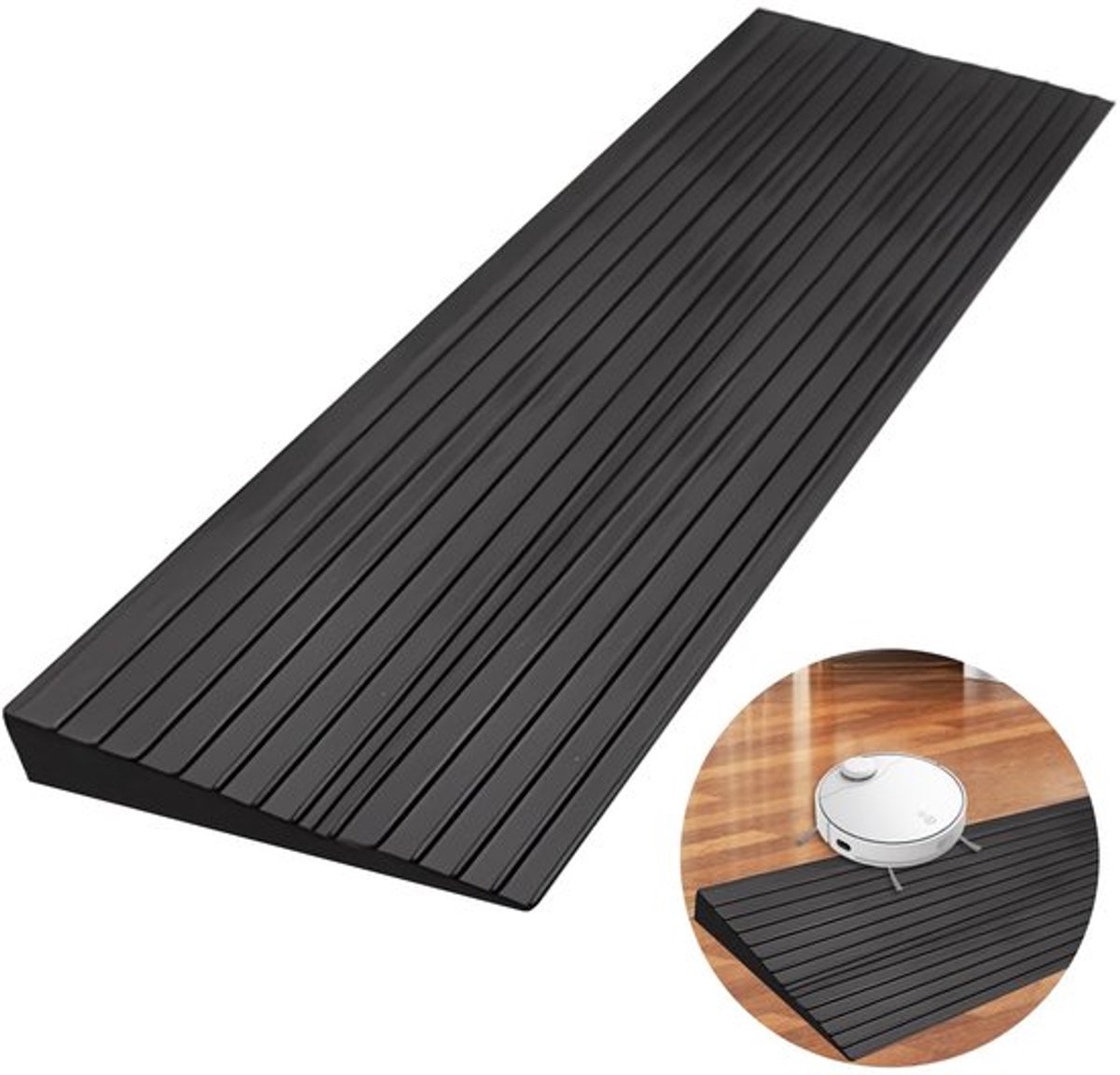 Deurdrempelhelling 100x5x1cm - Rolstoelhelling - Antislip Drempelstrip - Zelfklevend Overgangsprofiel - Waterdicht PVC - Flexibel en Draagbaar