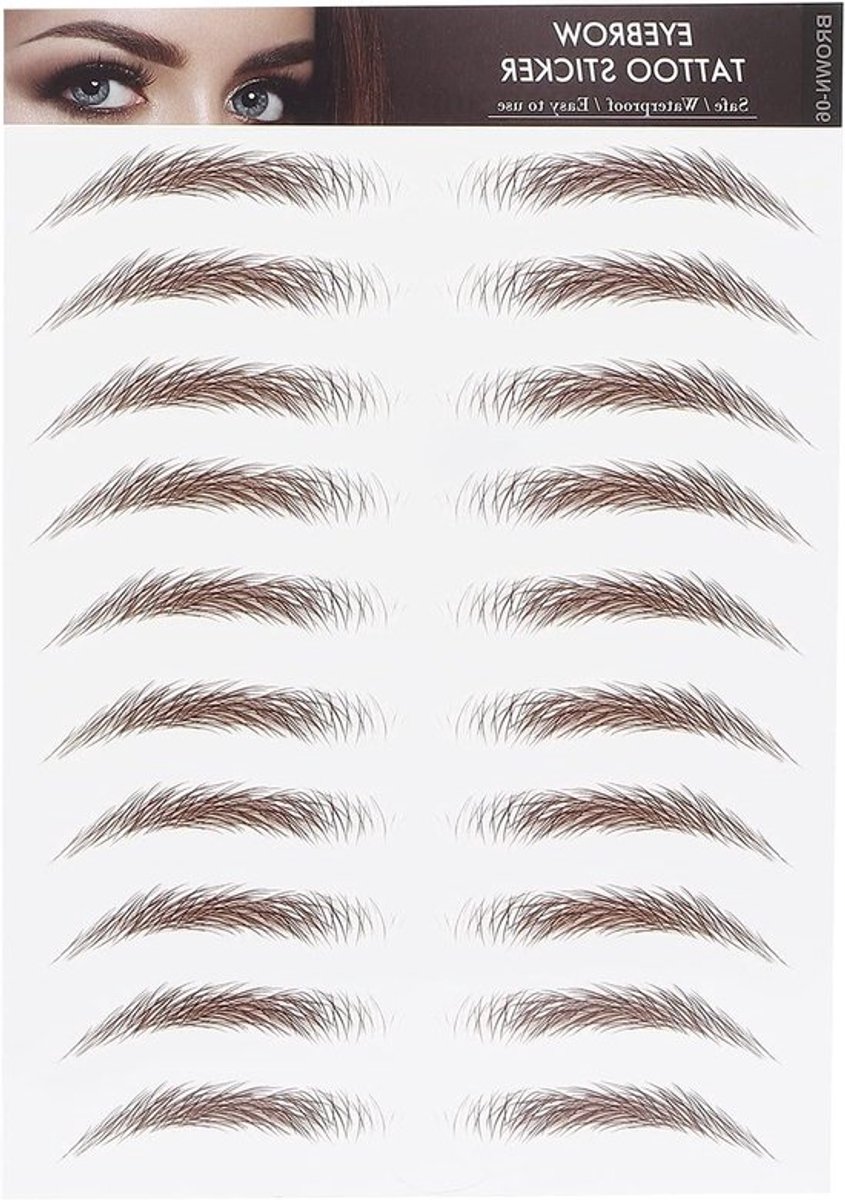 Professionele Waterdichte Wenkbrauw Tattoos Stickers voor Vrouwen - Wenkbrauwverzorging, Vormgeving en Overdracht (Bruin-06)