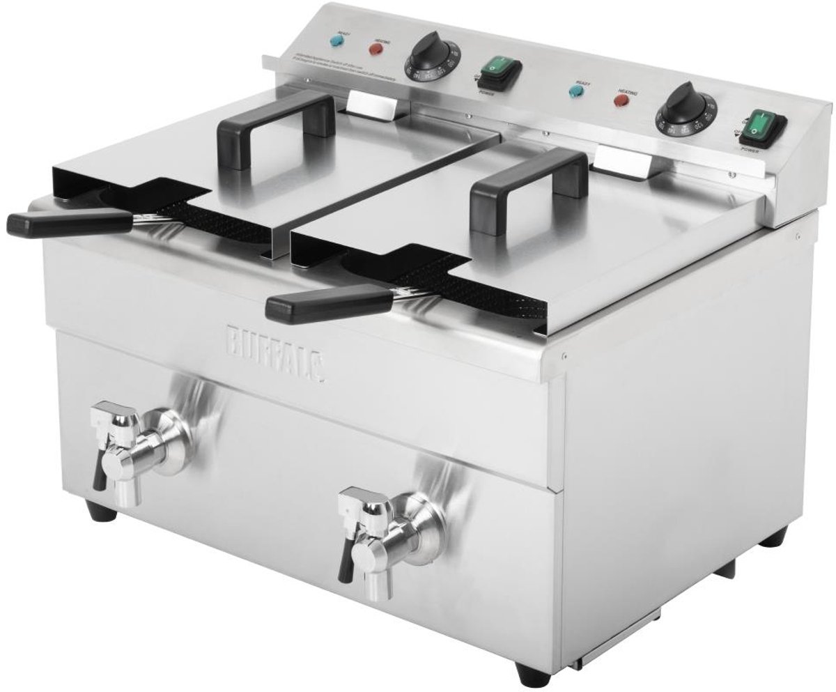 Buffalo Dubbele Inductiefriteuse 2x 3000w - Buffalo CT012 - Horeca & Professioneel - Horeca & Professioneel