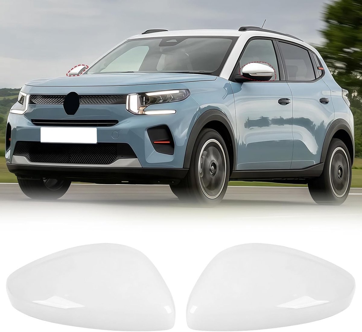 Zwarte Achteruitkijkspiegel Covers voor Citroen C3 2016-2023, Links en Rechts, Duurzaam en Stijlvol
