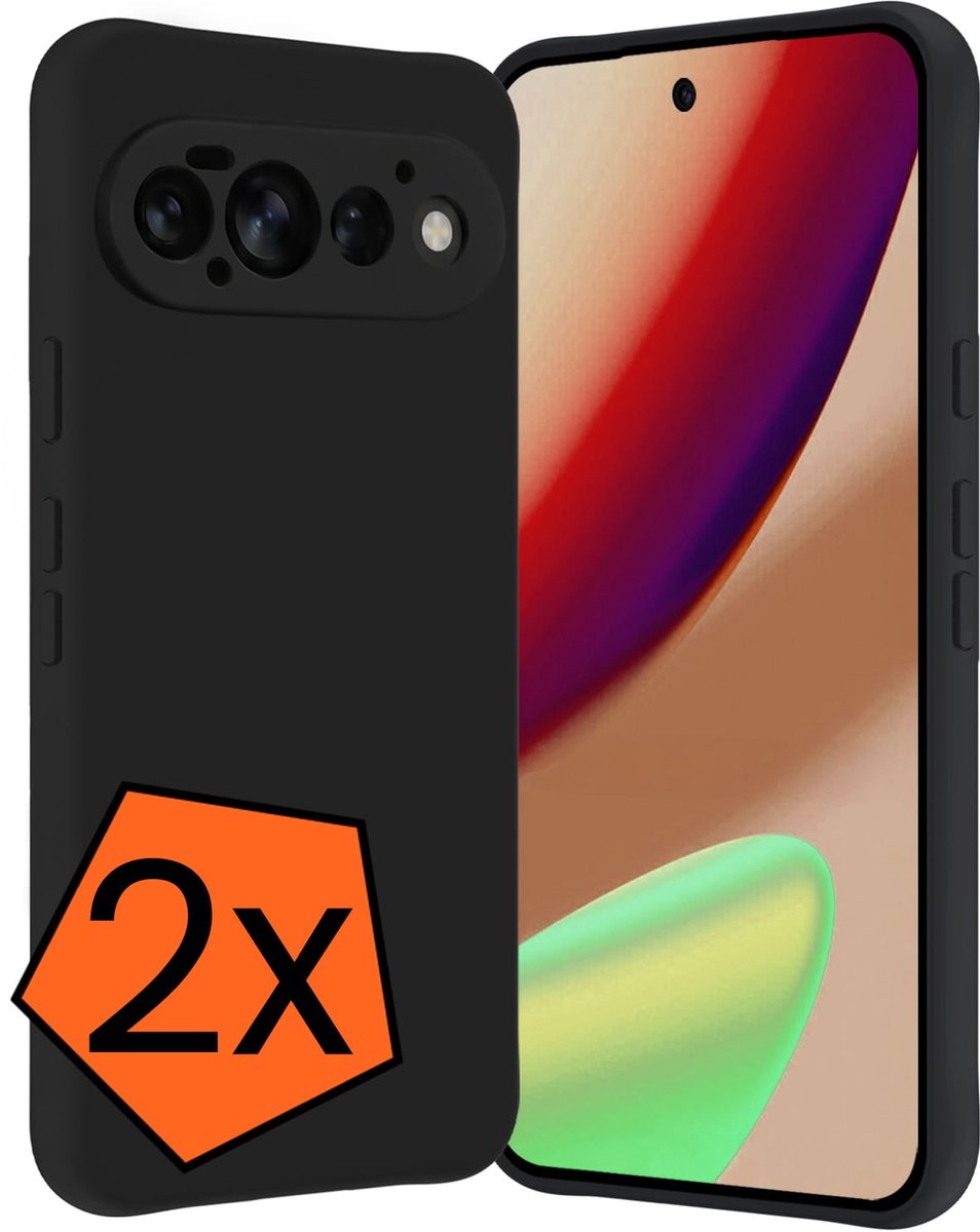 Hoes - 2 Stuks - Geschikt voor Google Pixel 11 Pro - Sterk & Shockproof - Case Siliconen - Back Cover - Telefoon Hoes - Zwart