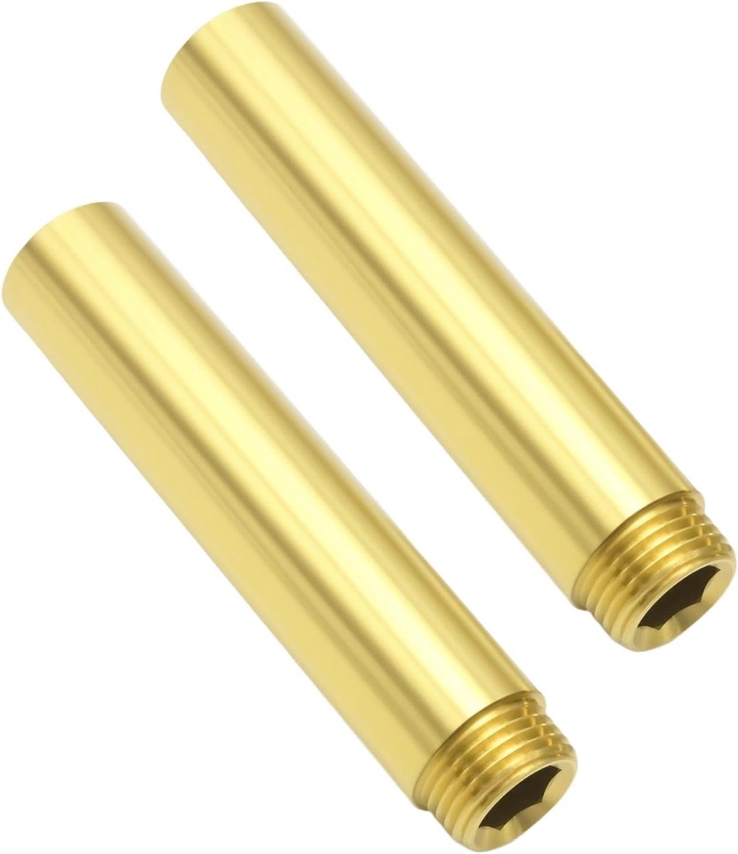 2 stuks 1/2 inch x 100 mm kraanverlenging, duurzame messing fitting voor keuken en badkamer, ideaal voor wateraansluitingen en sanitair toepassingen