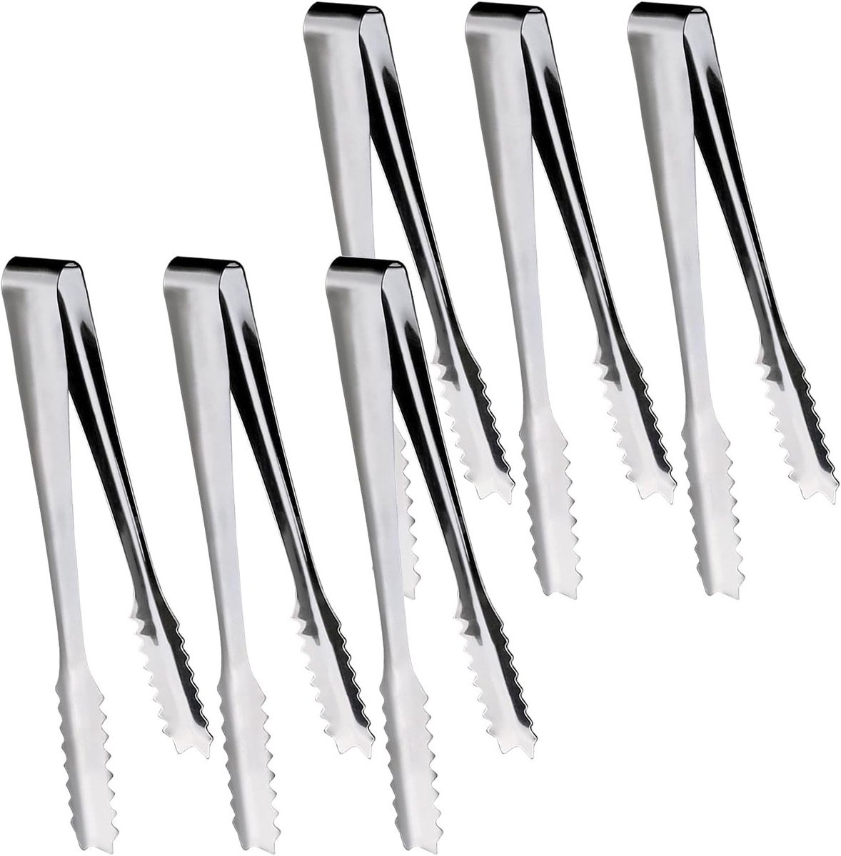 6 Stuks IJslepel Set, Suiker- en Snoep Tangen voor Taart, Brood, IJs en Snoepjes