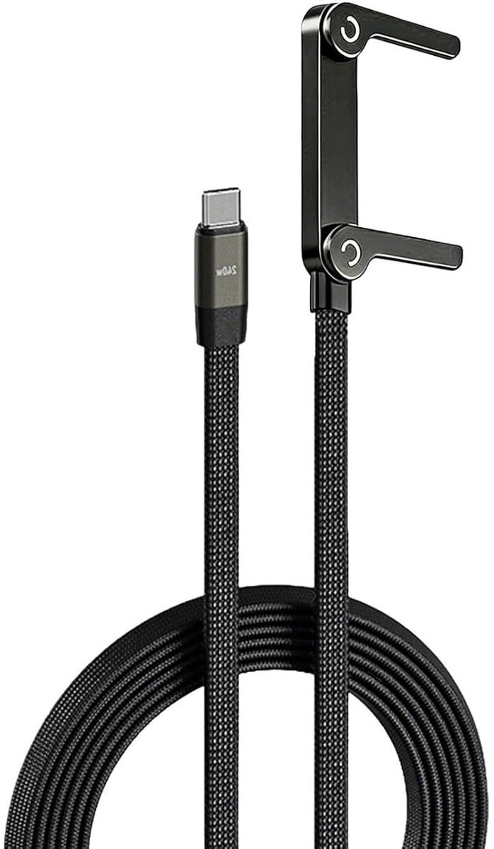 Verstelbare 1.5m Multi Charging Kabel met USB-C Snelladen, Ideaal voor Smartphones, Tablets en Laptops