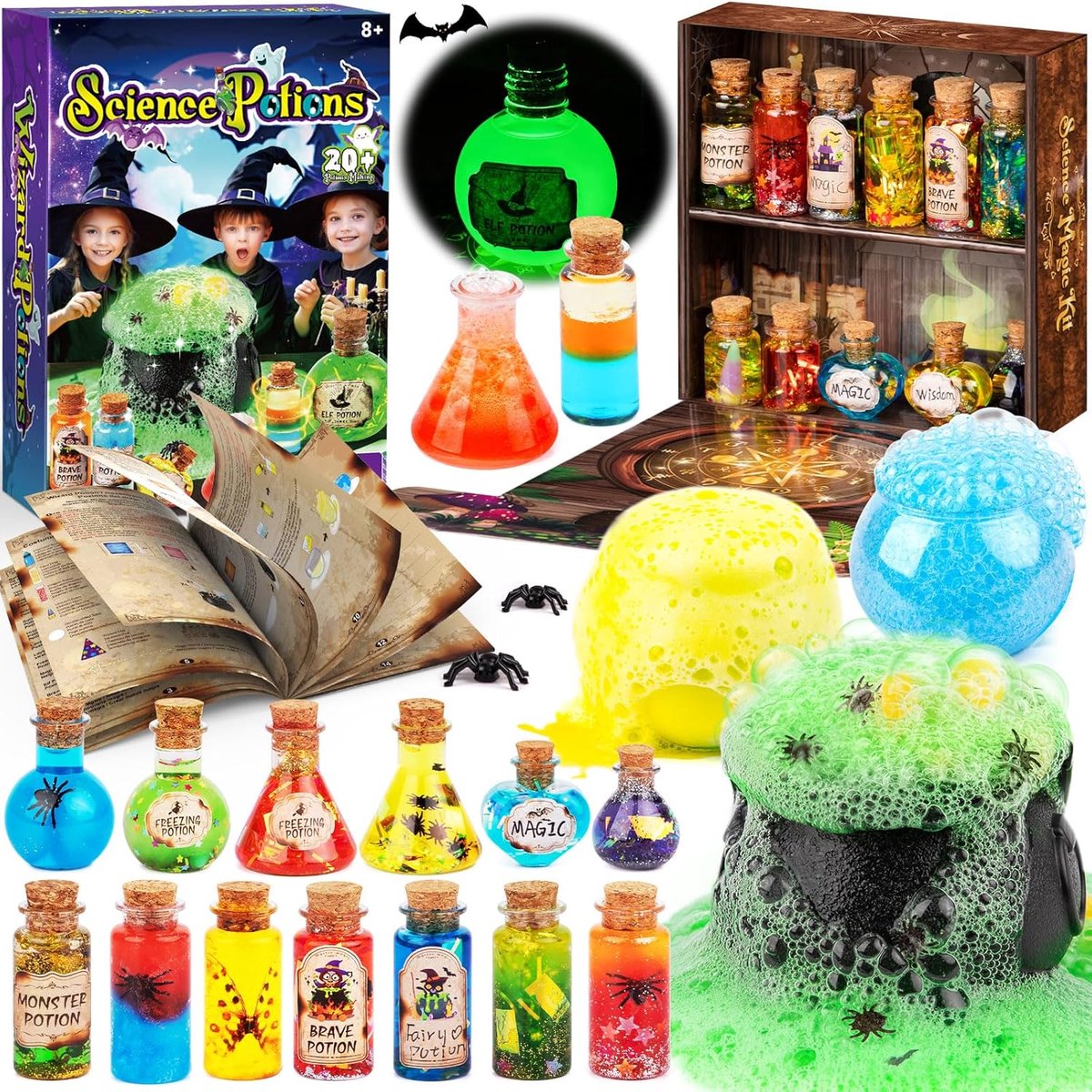 SnelShoppen - Magische Wetenschap Kits voor Kinderen, 20+ Experimenten met Toverdranken, Creatief Speelgoed voor Jongens en Meisjes 8-12 Jaar, Educati