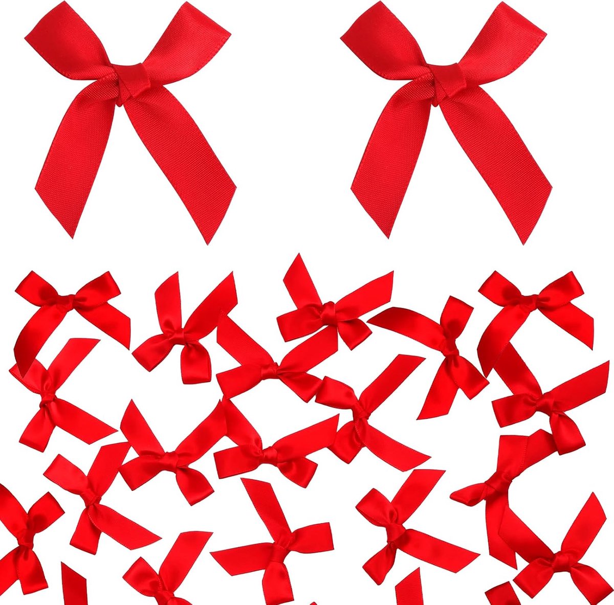 SnelShoppen - 100 Stuks Rode Strikken 6cm – Zelfklevende Decoratieve Bogen voor Cadeauverpakking, Kaarten en DIY Versiering – Ideaal voor Feestdagen e