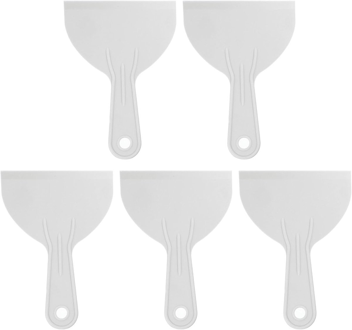 SnelShoppen - 5 Stuks Flexibele Spatels 12,5 cm Breed, Dunne Kunststof Spatelmessen voor Behangwerk, Gipsplaten en Schilderen, Grijs