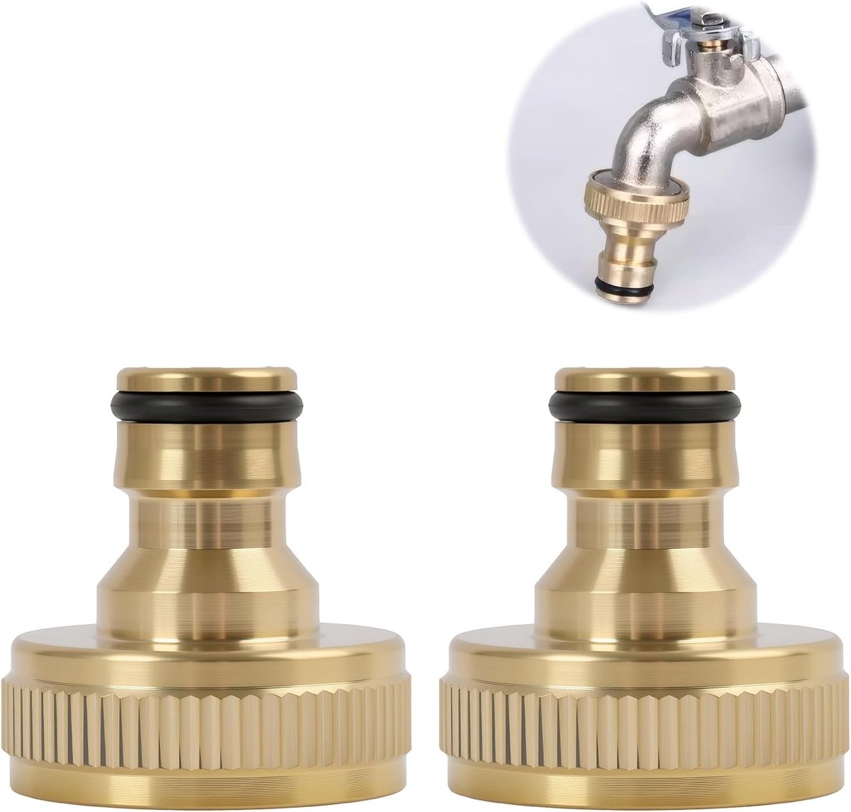 SnelShoppen - 2 Stuks 1 Inch Messing Quick Coupling, Tuinslang Kranen Adapter, Slangverbinder voor Tuin, Huishoudelijk Gebruik, Landbouw, Corrosiebest