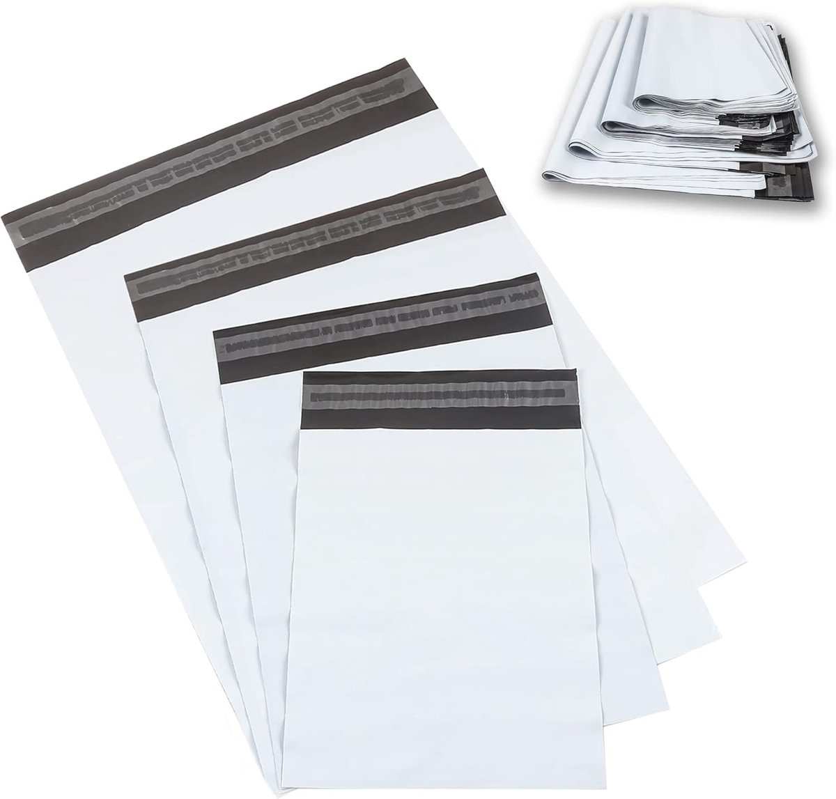 SnelShoppen - Grote Verzendzakken voor Kleding - Waterdichte, Zelfklevende en Opaque Plastic Verzendtassen - 30 Stuks in Diverse Maten (30.5x40.6/40.6